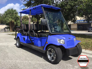 Blue Tomberlin 6 Passenger Golf Cart fleming island golf cart rental, golf cart rentals